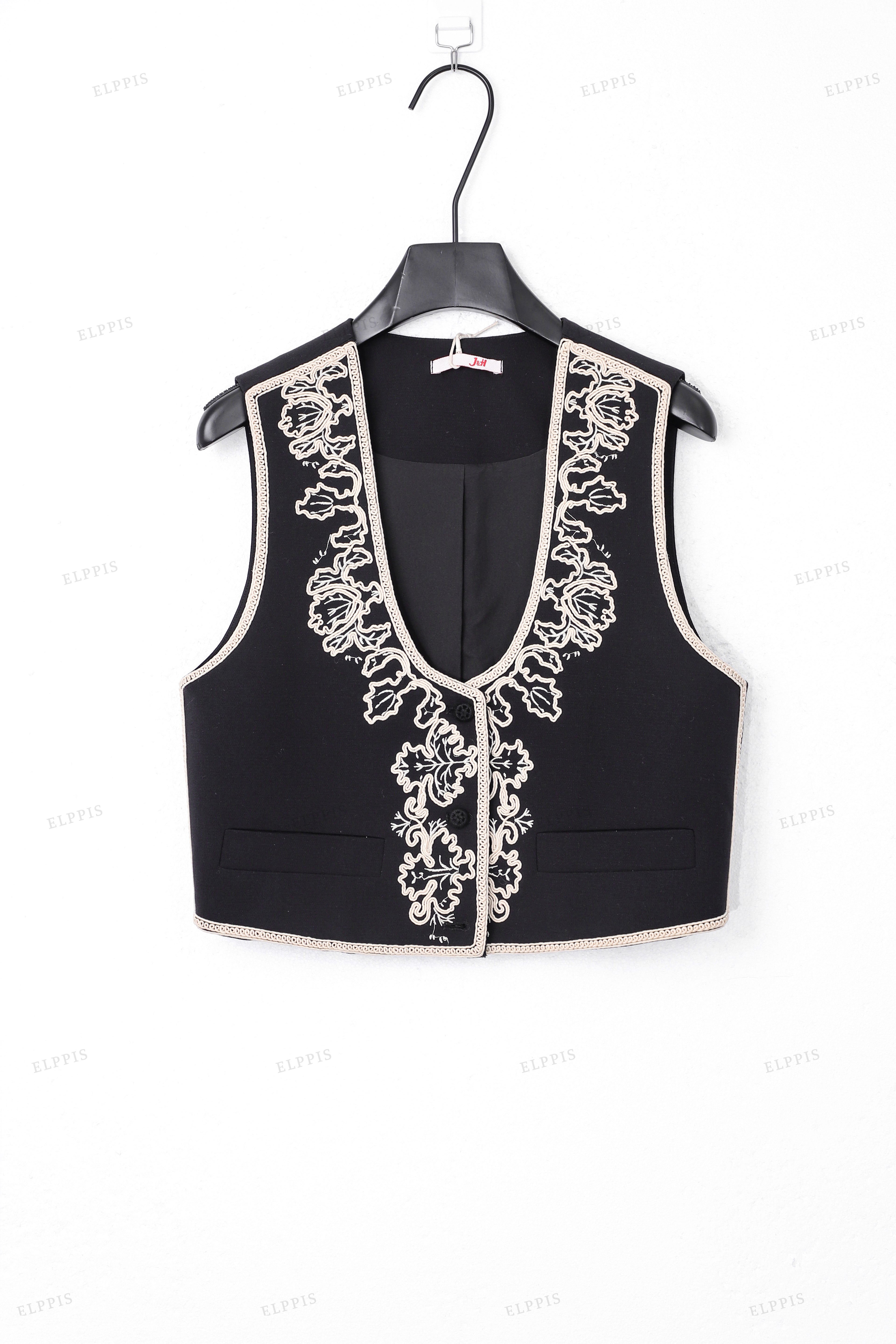 WFW062 Embroidery Vest and Shorts Set
