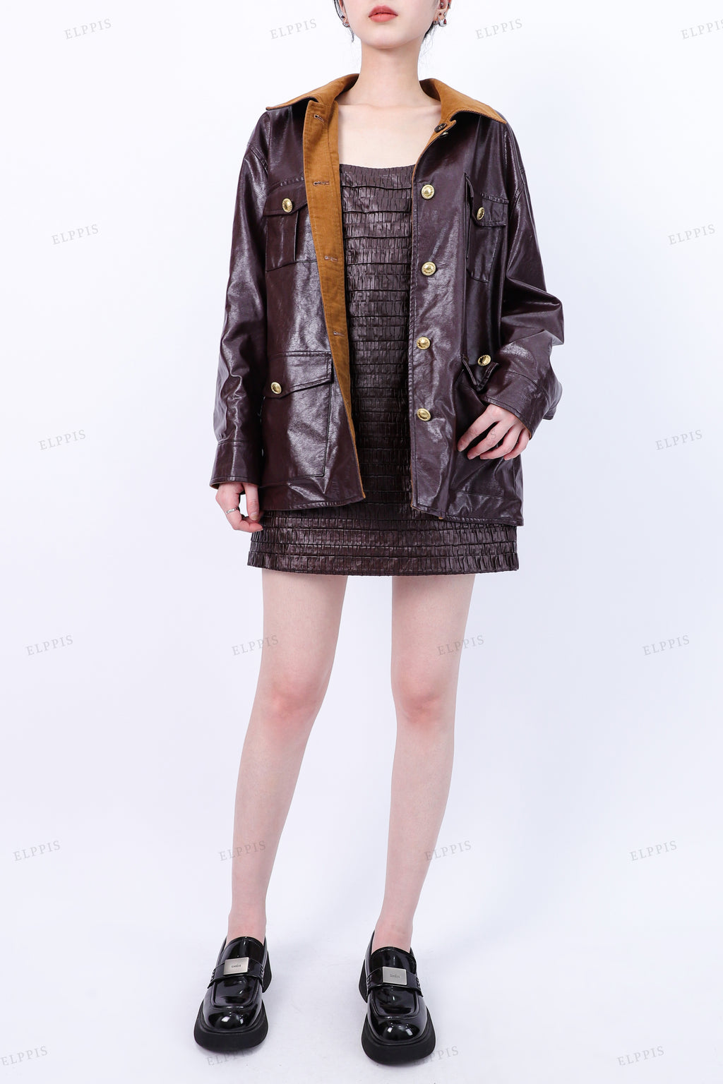WFWJ037 Vegan Leather Jacket Coat