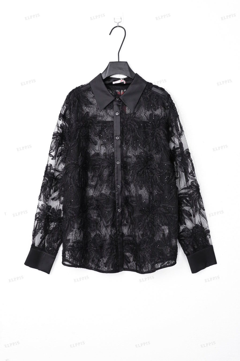 WFWT014 Lace Sheer Blouse Shirt